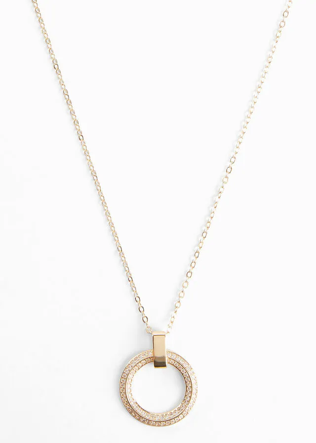 Collar decorado con circonitas/cristales Chapado en oro