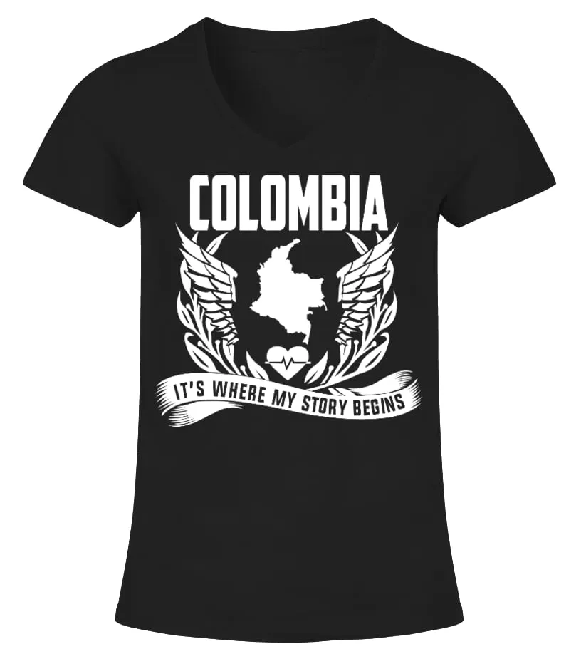 COLOMBIA  LTD CAMISETA CUELLO PICO MUJER