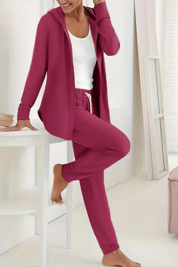 Conjunto de chándal con cremallera, amarena