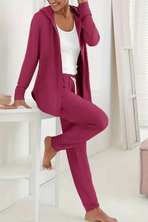 Conjunto de chándal con cremallera, amarena