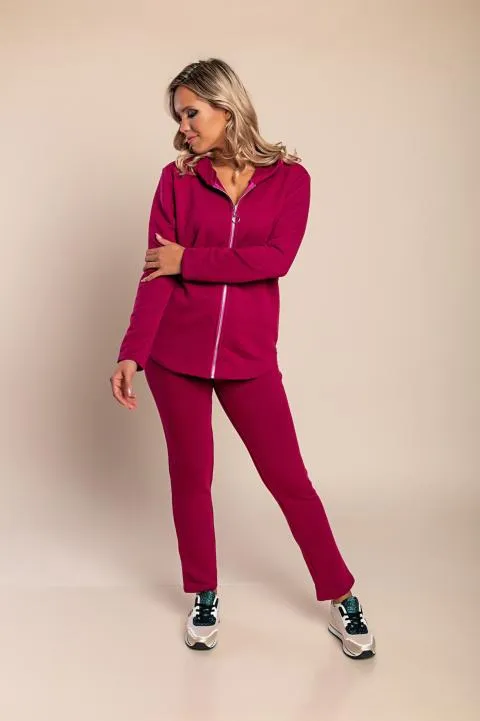 Conjunto de chándal con cremallera, amarena