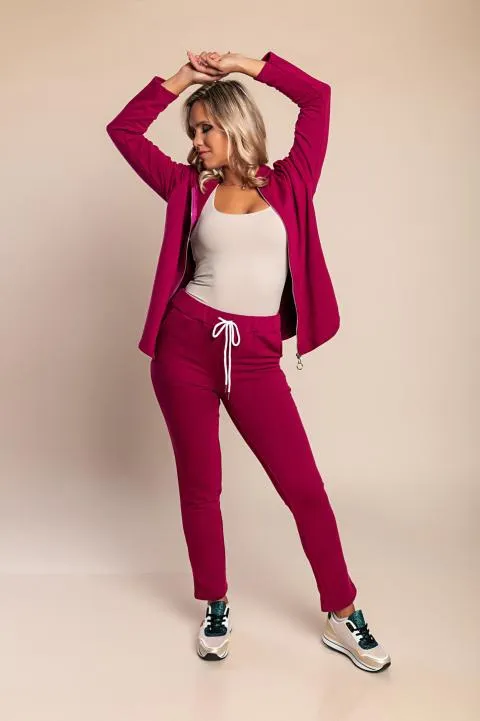 Conjunto de chándal con cremallera, amarena