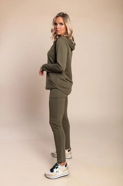 Conjunto de chándal con cremallera, verde oliva