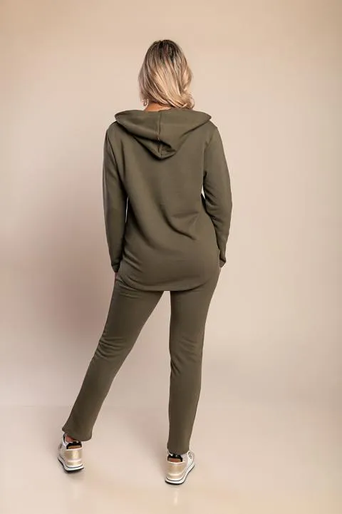 Conjunto de chándal con cremallera, verde oliva
