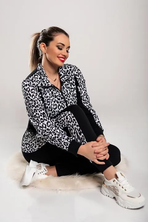 Conjunto de chándal con estampado de leopardo Segovia, gris