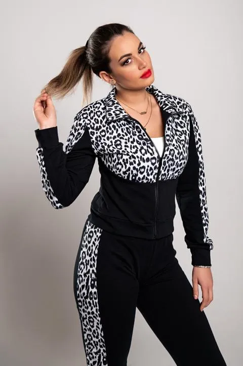 Conjunto de chándal con estampado de leopardo Segovia, gris