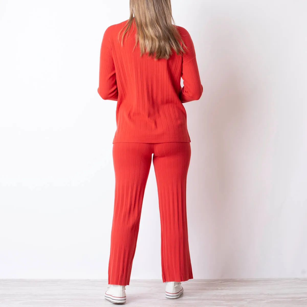 CONJUNTO PUNTO PLISADO  ROJO