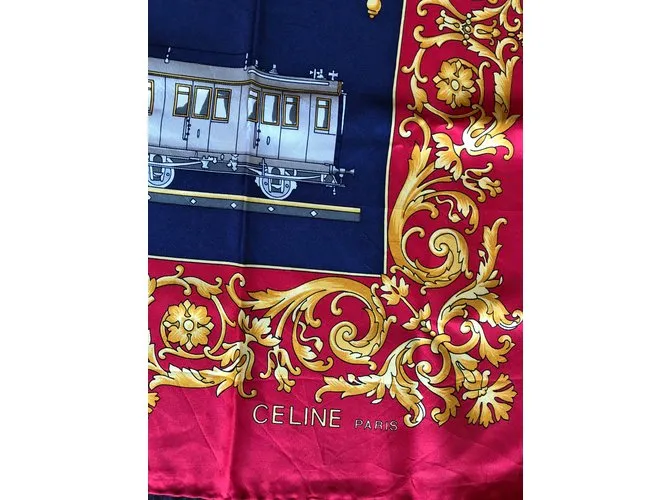 Céline Celine Roja Dorado Azul marino 