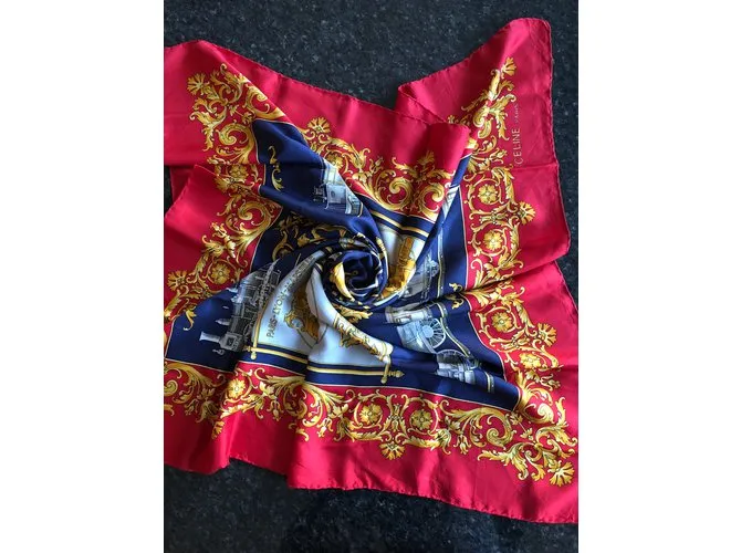 Céline Celine Roja Dorado Azul marino 