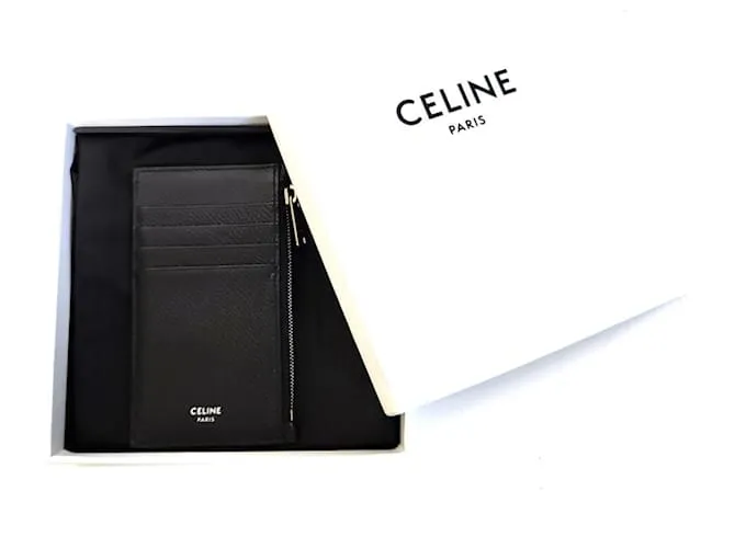 Céline Monedero de cuero negro Celine 