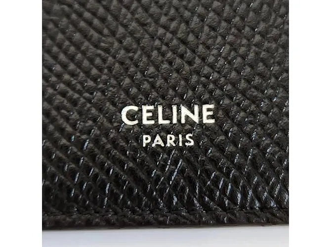 Céline Monedero de cuero negro Celine 