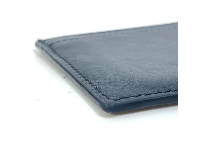 Céline Tarjetero de cuero negro Celine 
