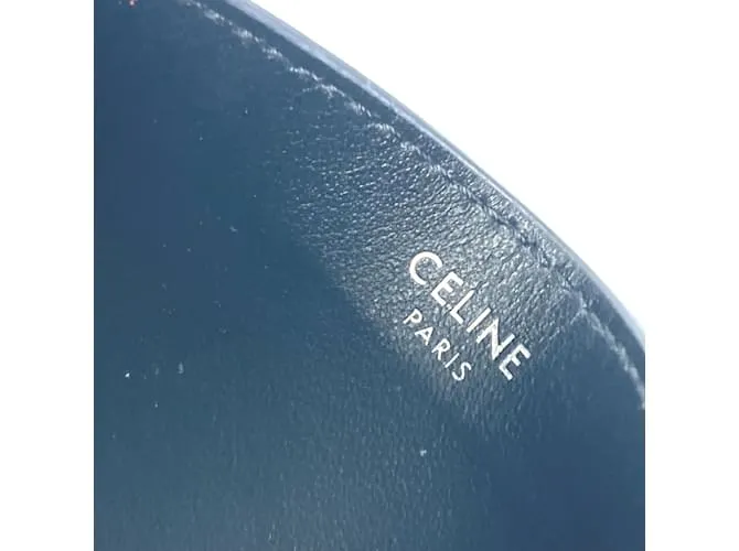 Céline Tarjetero de cuero negro Celine 
