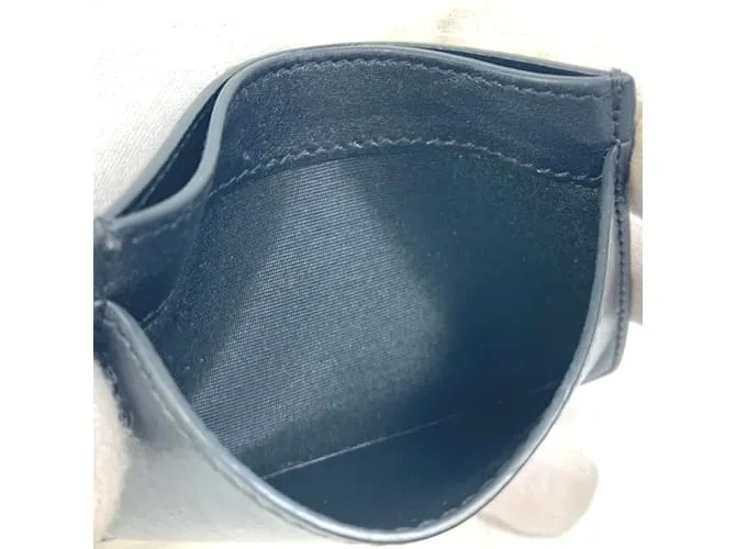 Céline Tarjetero de cuero negro Celine 