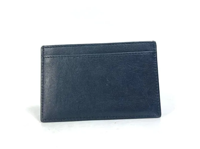 Céline Tarjetero de cuero negro Celine 