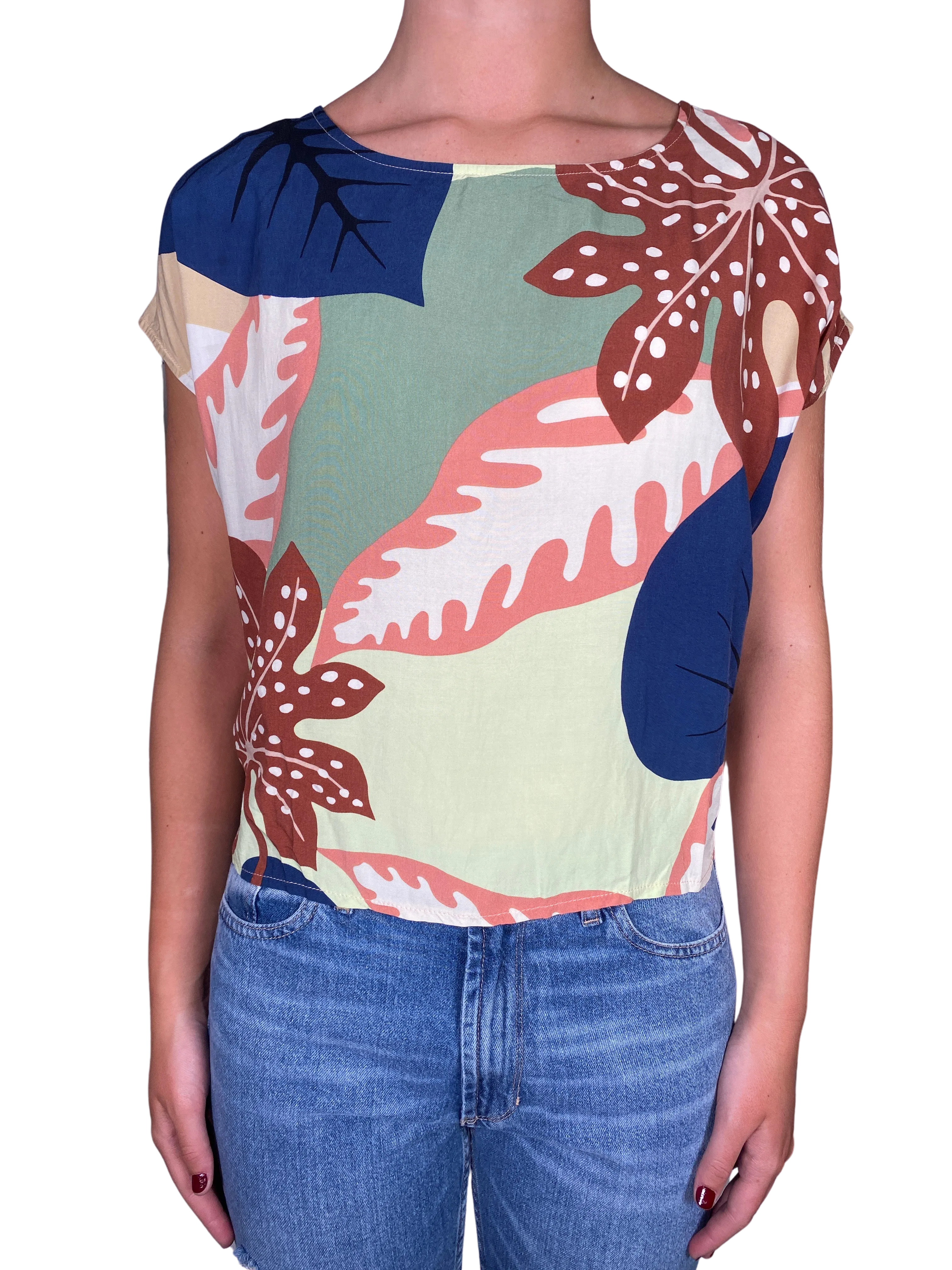 DANIELA BOTTO Polera Estampado Multicolor Botones En Espalda