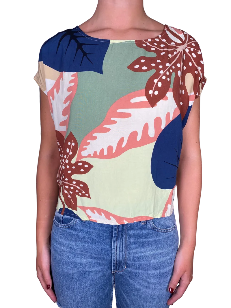 DANIELA BOTTO Polera Estampado Multicolor Botones En Espalda