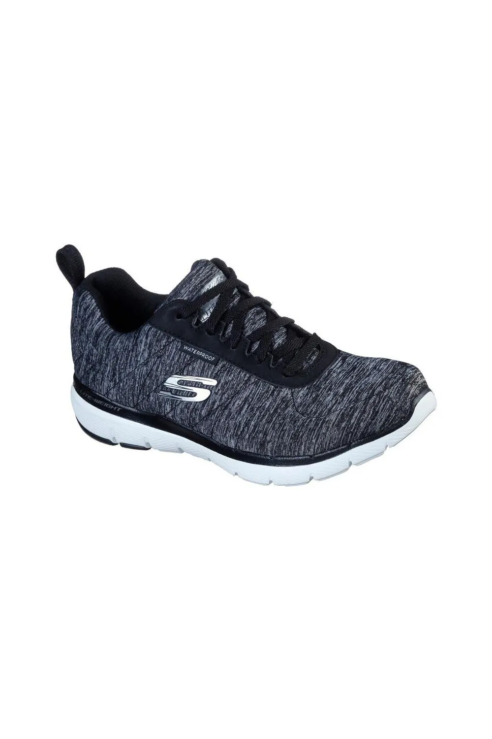 deportivos mujer skechers flex appeal 3.0 waterproof negro