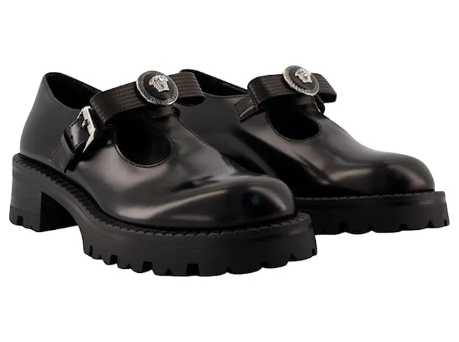 DERBIES  VERSACE  CUERO  NEGRO 
