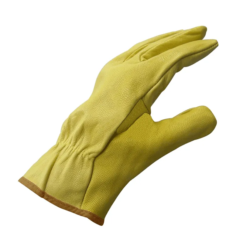 DPS GUANTES VAQUETA AMARILLA PUÑO ELASTIZADO (22102)