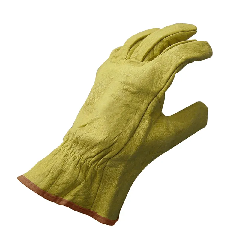 DPS GUANTES VAQUETA AMARILLA PUÑO ELASTIZADO (22202)