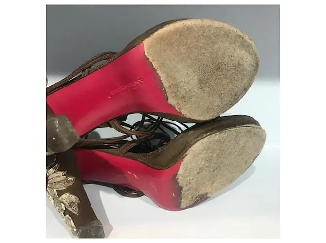 EMANUEL UNGARO Sandalias T.UE 37 cuero Castaño 