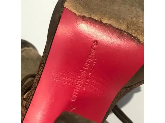 EMANUEL UNGARO Sandalias T.UE 37 cuero Castaño 