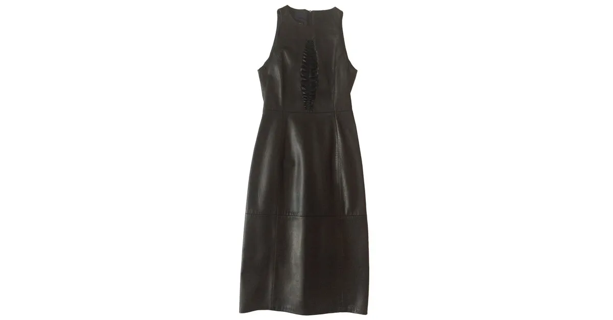 Emporio Armani Vestido de cuero Negro 