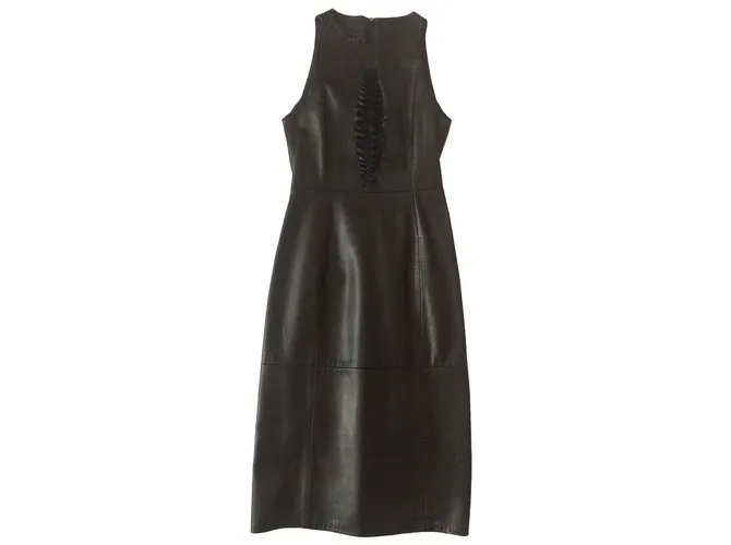 Emporio Armani Vestido de cuero Negro 