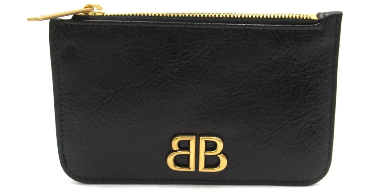 Everyday Monedero de cuero negro Balenciaga 