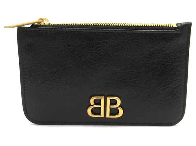 Everyday Monedero de cuero negro Balenciaga 