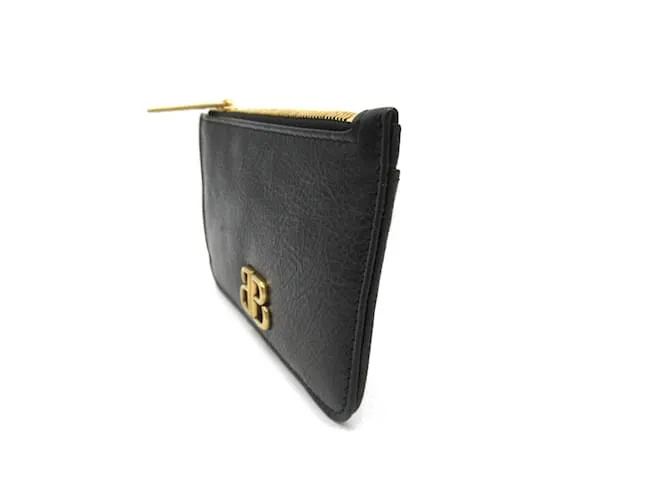 Everyday Monedero de cuero negro Balenciaga 