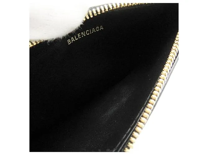 Everyday Monedero de cuero negro Balenciaga 