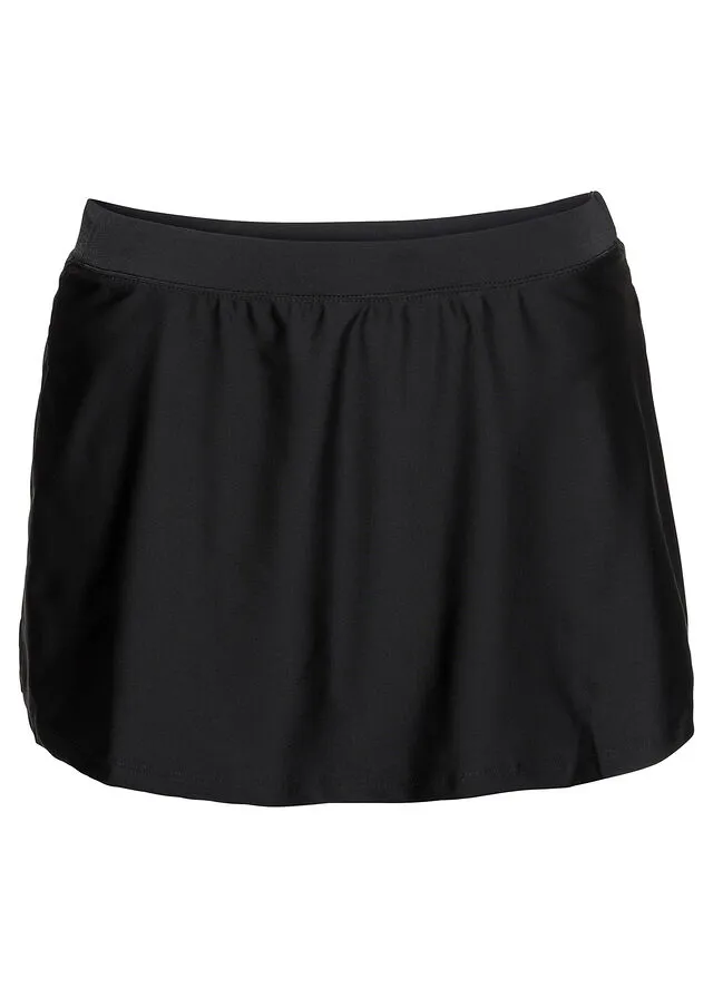 Falda de baño con braguita interior con poliamida reciclada Negro