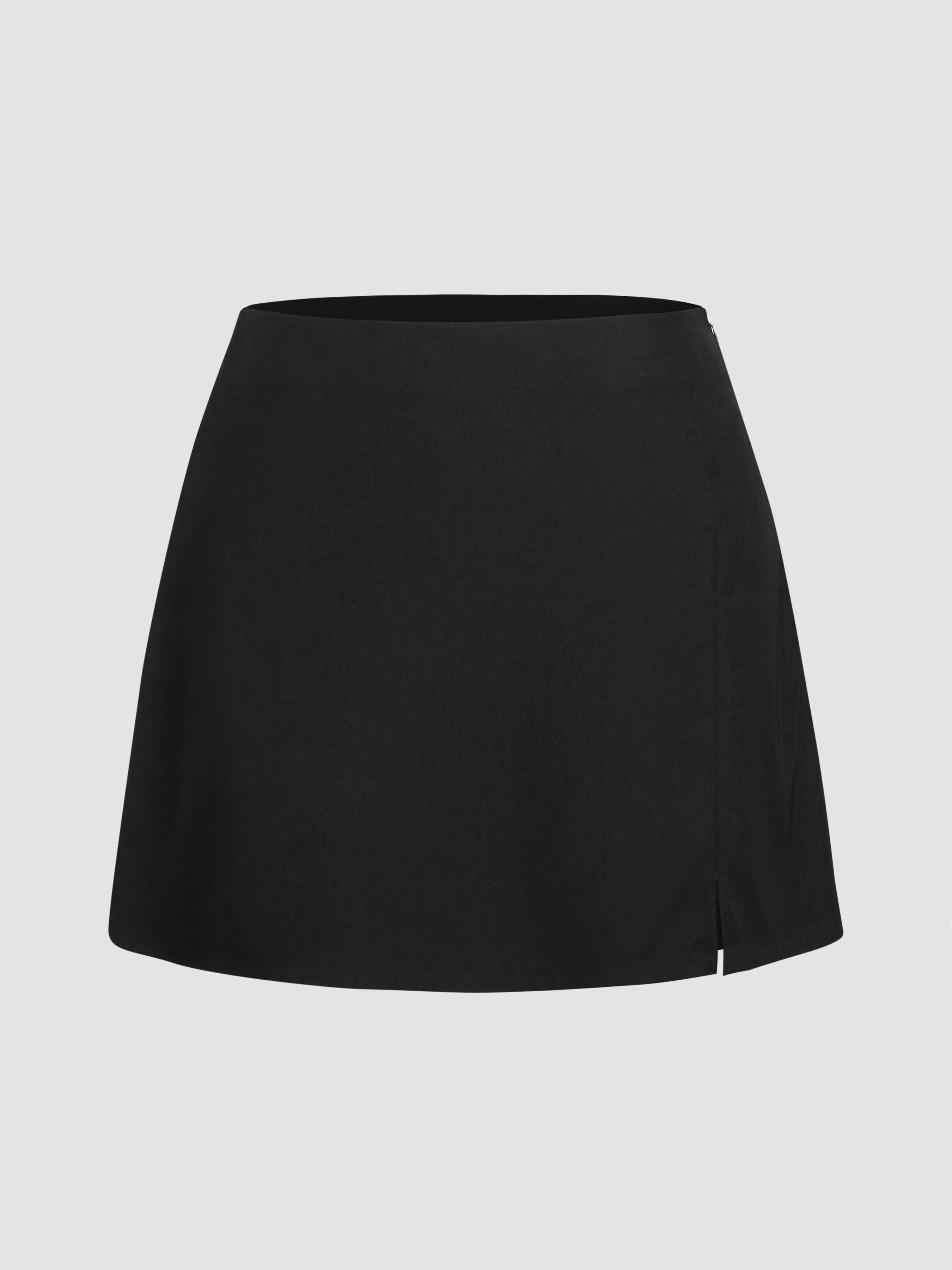 Falda Mini con Cremallera y Abertura de Cintura Alta Curvy