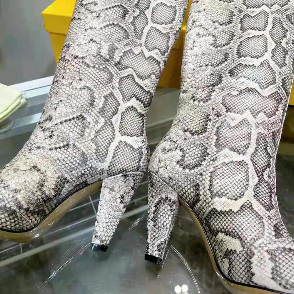 Fendi Mujer Botas de Tacón Karligraphy en Pitón Marrón