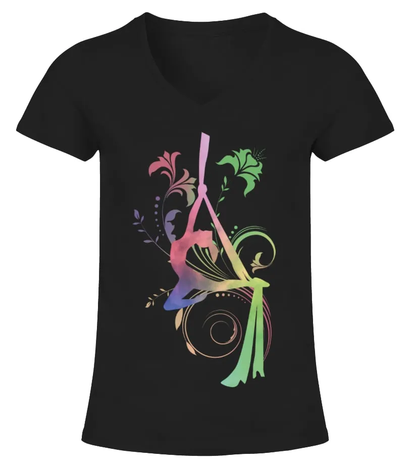 FLORAL AERIALIST Camiseta cuello pico Mujer