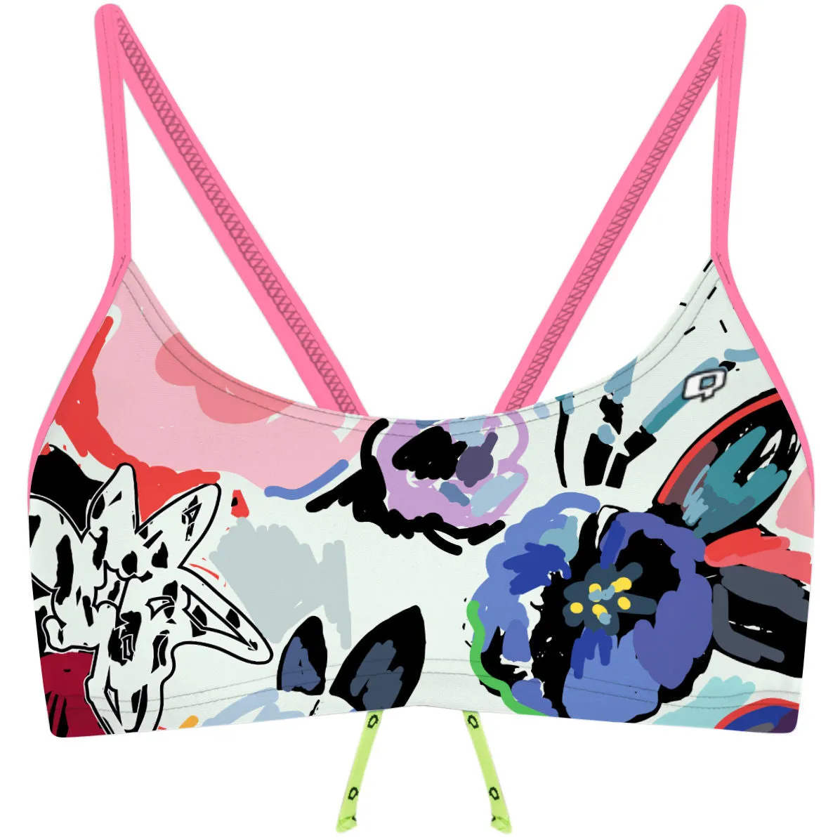 FLORAL SPLASH  BANDEAU BIKINI TOP