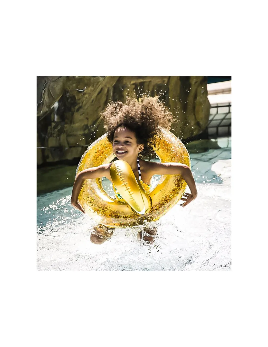 Flotador Swim Essentials Gold Swan Glitter 70 cm