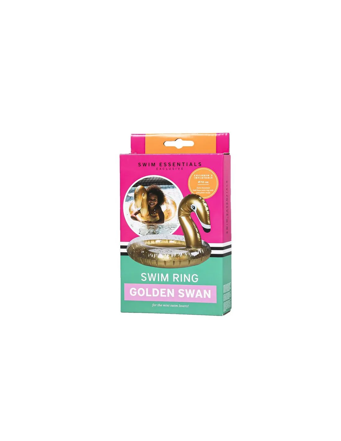 Flotador Swim Essentials Gold Swan Glitter 70 cm