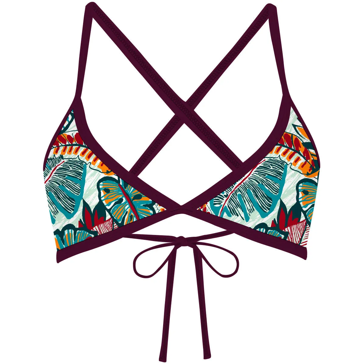 FLOWER FOREST  TIEBACK BIKINI TOP