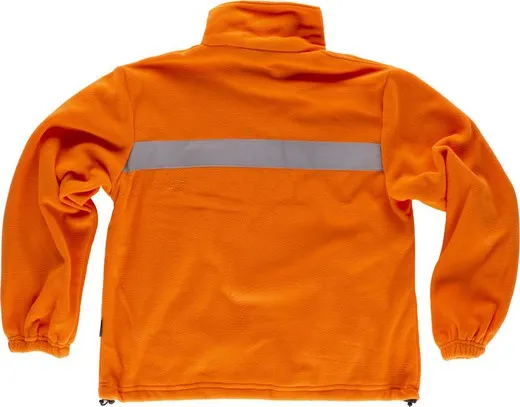 Forro polar con cremallera y cintas reflectantes Naranja