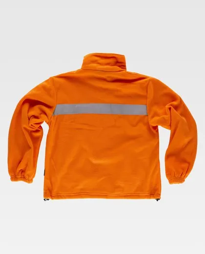 Forro polar con cremallera y cintas reflectantes Naranja