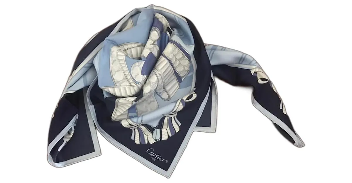 FOULARD CARTIER SILK Azul marino 