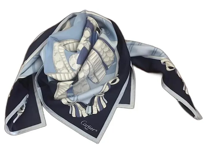 FOULARD CARTIER SILK Azul marino 