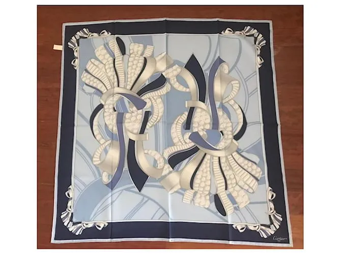 FOULARD CARTIER SILK Azul marino 
