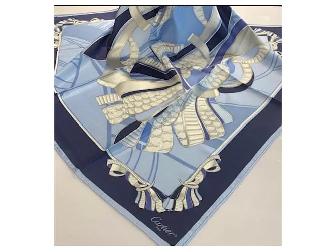 FOULARD CARTIER SILK Azul marino 