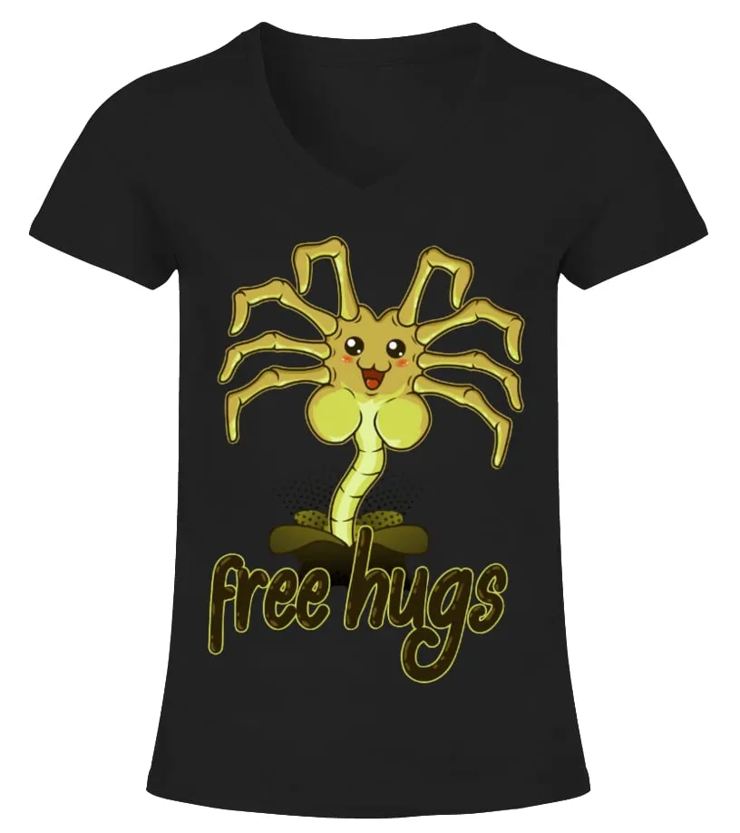 FREE HUGS Camiseta cuello pico Mujer