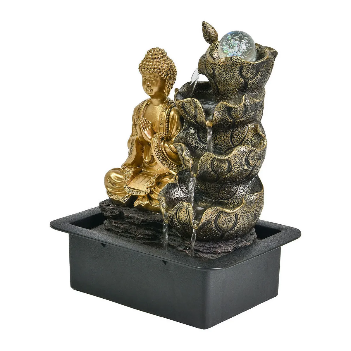 Fuente buda con luz