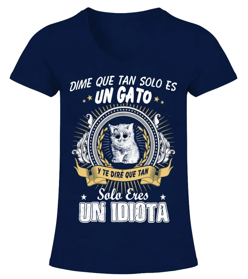 Gato Camiseta cuello pico Mujer